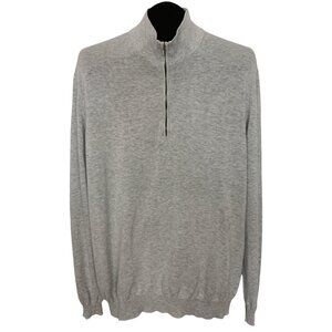 Malo Mens 1/2 Zip Pullover Sweater 56 US/46 XXXL Gray Cotton DEFECT